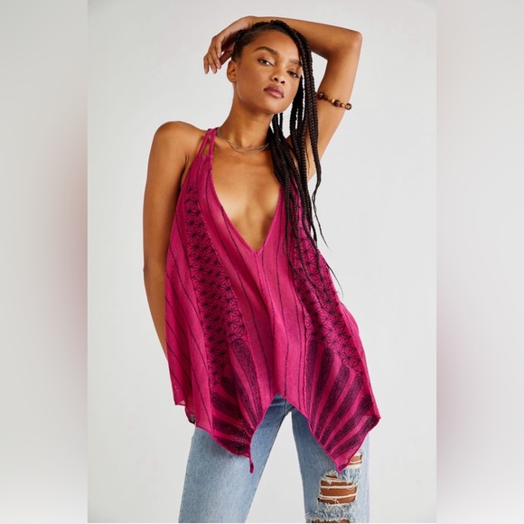 FREE PEOPLE Fuchsia Hypnotic Swing Tank Top Small NWT - Picture 3 of 15